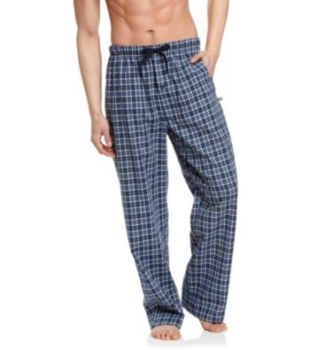 John Bartlett Statements Men's Navy Plaid Woven Pant