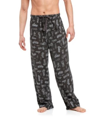 John Bartlett Statements Men's Black Motorcycle Printed Knit Lounge Pant