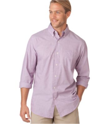 Chaps® Men's Long Sleeve End-on-End Solid Woven