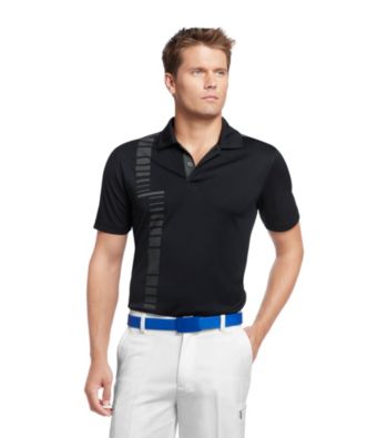 Izod® Men's Black Short Sleeve Printed Polo