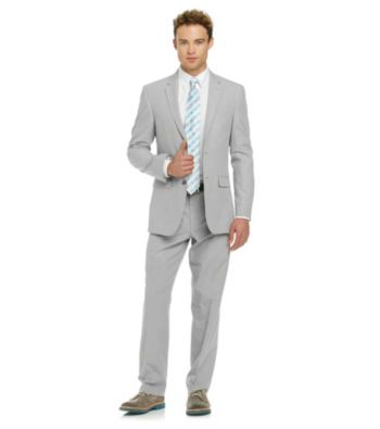 Kenneth Cole REACTION® Men's Grey Stripe Cotton/Linen Blend Suit Separates