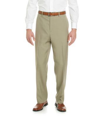 Savane® Men's Straight Fit Flat-Front Crosshatch Pant