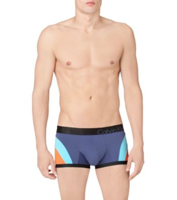Calvin Klein Men's Maui Blue Bold Colorblock Low Rise Trunk