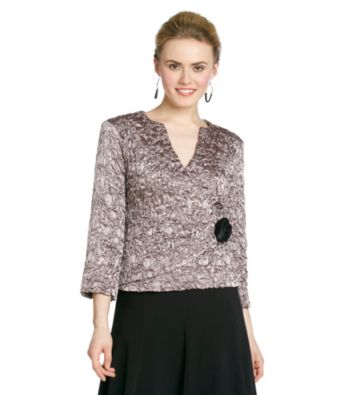 Cachet® Charmeuse Faux Wrap Jacket