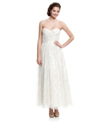 Jump® Juniors' Strapless Ivory Glitter Ball Gown