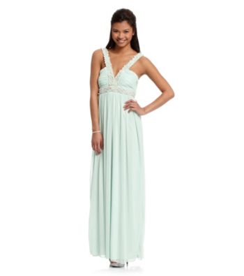 City Triangles® Juniors' Beaded Chiffon Gown