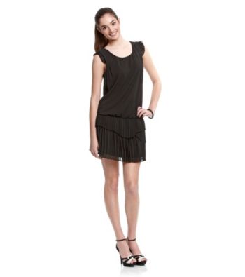 A. Byer Juniors' Black Blouson Dress