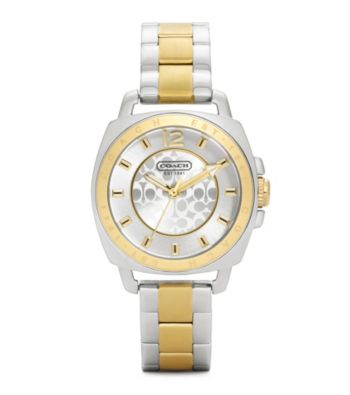 COACH TWO TONE BOYFRIEND MINI BRACELET WATCH
