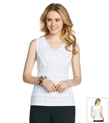 AGB® V-Neck Shell Knit Top