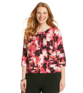 Relativity® Career Plus Size Printed Cardigan