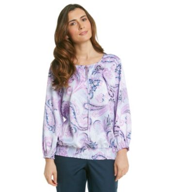 Alfred Dunner® Key Hole Neckline Smocked Top