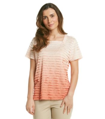 Alfred Dunner® Squareneck Ruffled Shirt