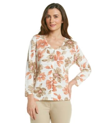 Alfred Dunner®Floral Button-Front Cardigan