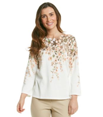 Alfred Dunner® Floral Beaded Crewneck Sweater