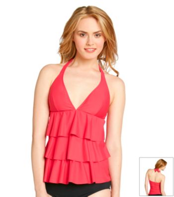 Relativity® Tiered Halter Swim Top