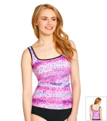 Relativity® Scale Patterned Tankini Swim Top