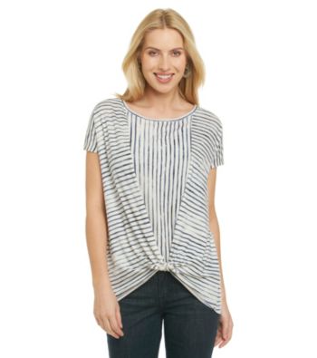 DKNY JEANS® Striped Pieced Scoop Neck Top