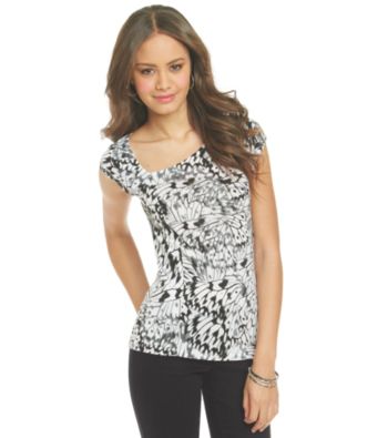 DKNY JEANS® Printed Asymmetrical Tee