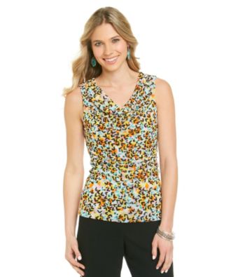 Cable & Gauge Multi Colored Patterned Mesh Tank