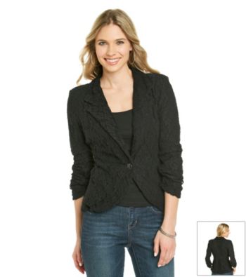 Cupio Allover Lace Jacket With Peplum Hem