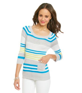 Cupio Multi Stripe One-Pocket Sweater