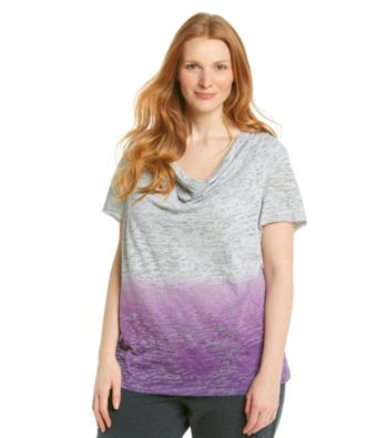 Calvin Klein Performance Plus Size Cowl Neck Dip Dye Burnout Top
