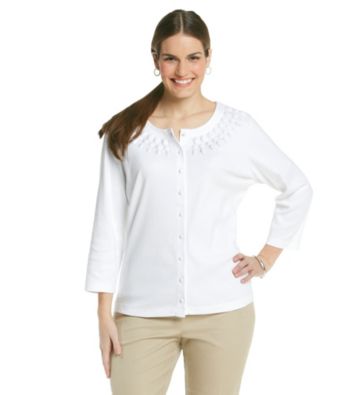 Rafaella® Plus Size Embellished Cardigan