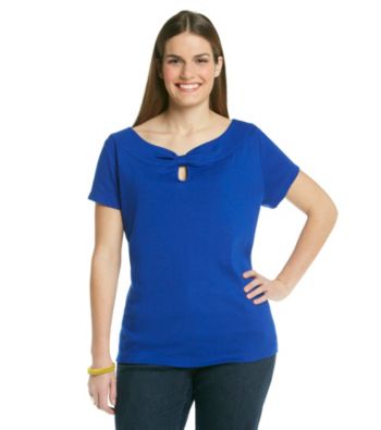 Rafaella® Plus Size Keyhole Top