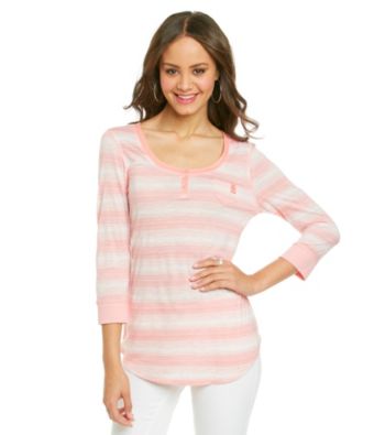 Nine West Vintage America Collection® Petites' Primrose Stripe Henley