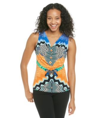 Calvin Klein Petites' Zig-Zag Printed Cowlneck Cami