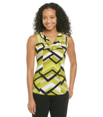Calvin Klein Suits Petites' Zig-Zag Print Cowlneck Cami