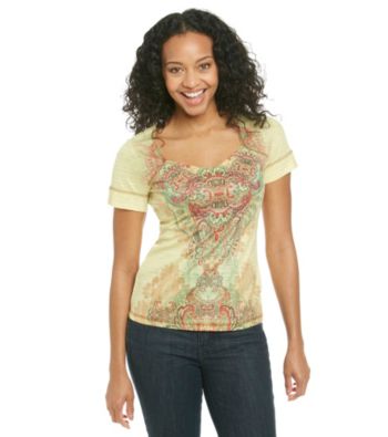Oneworld® Petites' Promo Tee With Metallic Stripe