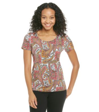 Notations® Petites' Paisley Printed Tee