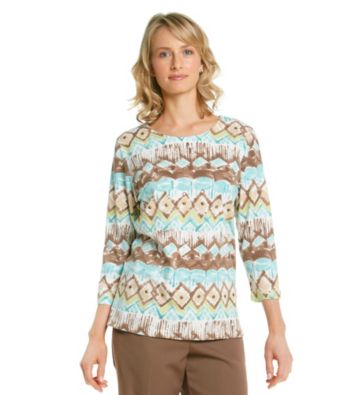 Alfred Dunner® Petites' Chelsea Market Embellished Printed Top