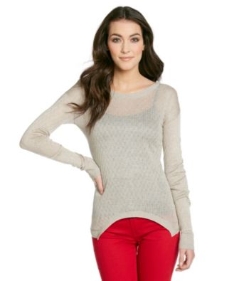 Kensie® Drapey Curved Hem Sweater