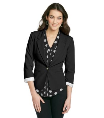 Kensie® Crepe Blazer With Printed Lining