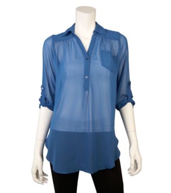 A. Byer Juniors' Open-Back Woven Shirt