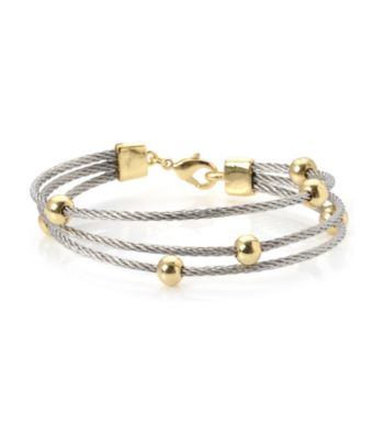 Cellini Stainless Steel Gold Plate Swarovski® Crystal Bracelet