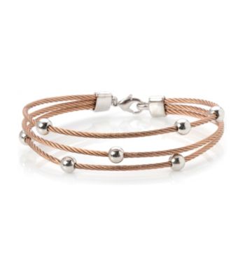 Cellini Stainless Steel Silver Plate Crystal Bracelet