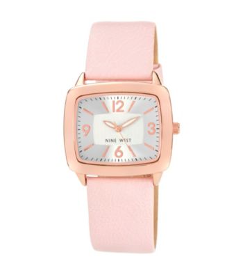 Nine West® Polished Rosegold Strap Watch