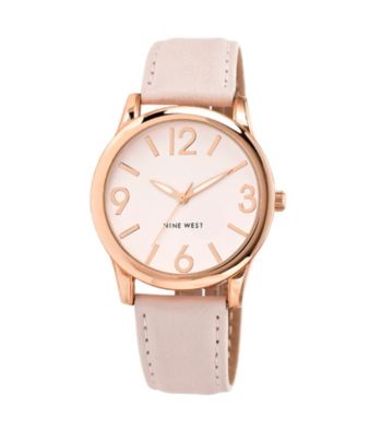 Nine West® Polished Rosegold Strap Watch