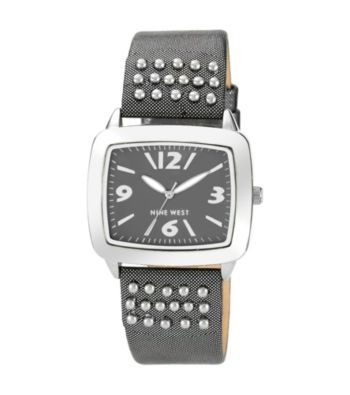Nine West® Polished Silvertone Strap Watch