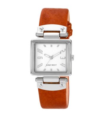 Nine West® Polished Silvertone Strap Watch