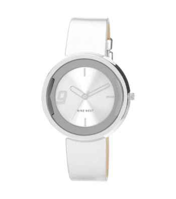 Nine West® Polished Silvertone Strap Watch