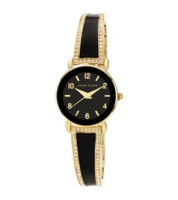 Anne Klein® Women's Goldtone Crystal Bangle Bracelet Watch