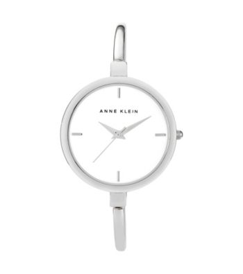 Anne Klein® Women's Silvertone Slim Bangle Watch
