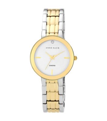 Anne Klein® Women's Two Tone Diamond Dial Bracelet Watch