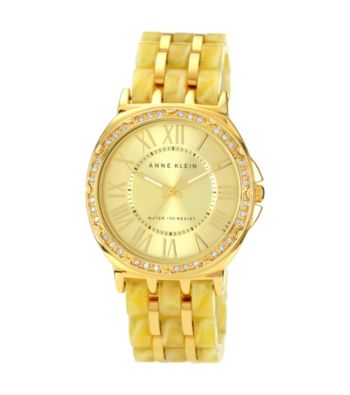 Anne Klein® Women's Goldtone Horn Plastic Bracelet Watch
