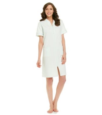 Miss Elaine® Short Zip Robe - Mint