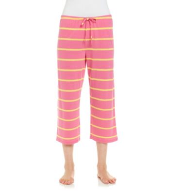 Jockey® Bright Pink Knit Capris - Textured Stripe
